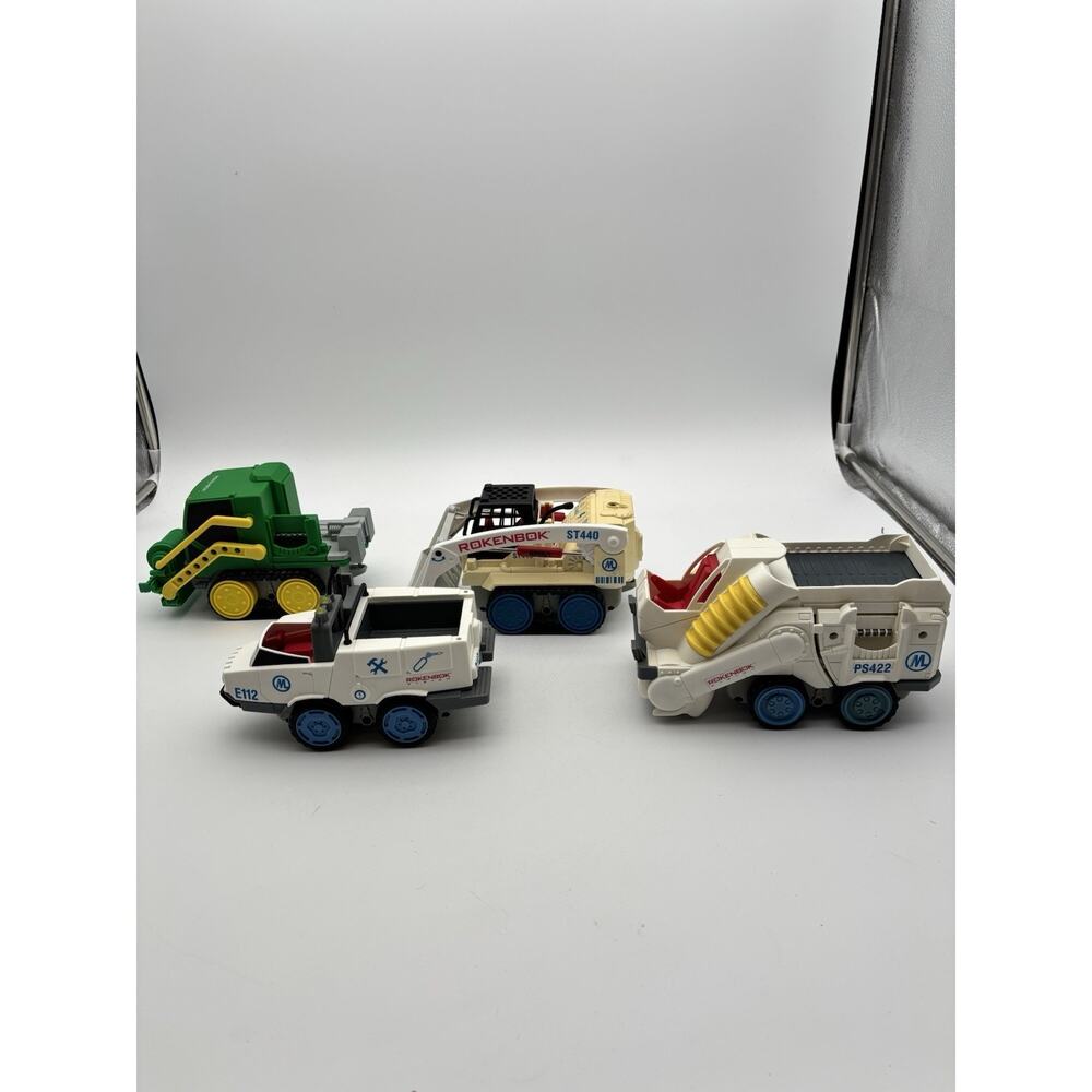 Rokenbok Vehicle Lot Of 4 Including Transgripper And Power Sweeper - Untested